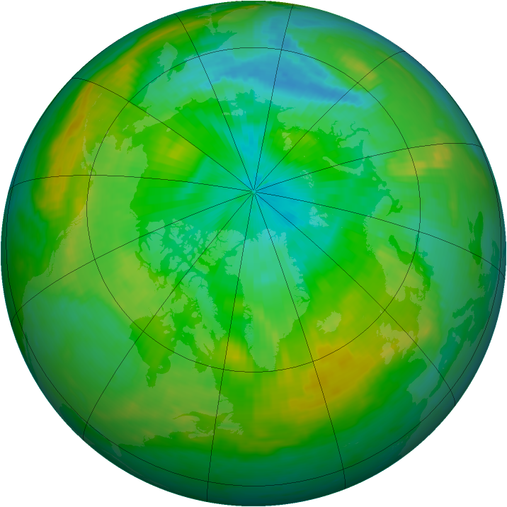 Arctic ozone map for 27 July 1988